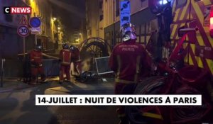 14 juillets : violences à Paris - Dans le XXe arrondissement, des pompiers ont été la cible de tirs de mortiers.
