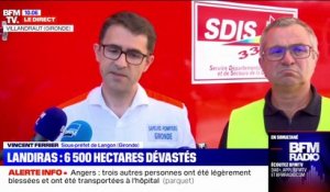 Incendie de Landiras: "Le feu n'est pas fixé et va continuer à s'étendre", selon le sous-préfet de Langon