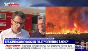 "Nous avons évacué 8100 personnes sur 7 communes", déclare Vincent Ferrier, sous-préfet de l'arrondissement de Langon (Gironde)