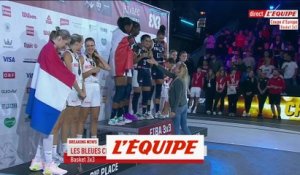 Le podium des Bleues et la Marseillaise  - Basket 3x3 - Coupe d'Europe (F)