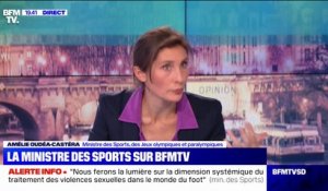 Amélie Oudéa-Castéra sur sa présence ou non au Qatar pour la Coupe du monde: "On verra. Si l'équipe va très loin, ce sera le rôle d'un représentant du gouvernement d'encourager notre équipe"