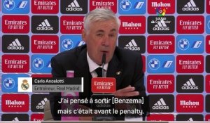 7e j. - Ancelotti pas inquiet par le penalty loupé de Benzema