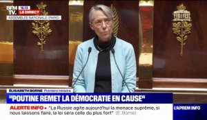 Guerre en Ukraine: Elisabeth Borne dénonce "la présence de Wagner", "société qui emploie des criminels russes, pour venir combattre sur le front"