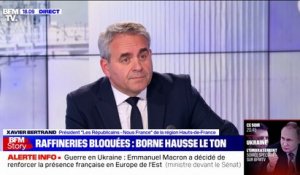 Crise des carburants: "Il faut réquisitionner les salariés de Total qui bloquent les raffineries et les dépôts", propose Xavier Bertrand