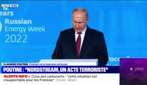 Nordstream: Vladimir Poutine dénonce "un acte de terrorisme international"