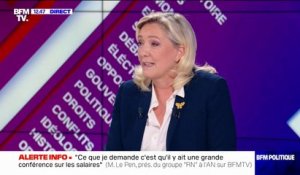 Marine Le Pen sur la présidence du RN: "Je ne soutiendrai personne, il n'y a pas différence de ligne entre Jordan Bardella et Louis Aliot"