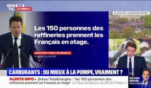 Grève chez Total: Geoffroy Roux de Bézieux estime que "les 150 personnes des raffineries prennent les Français en otage"