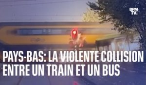 Pays-Bas: les images d'une violente collision entre un train et un bus