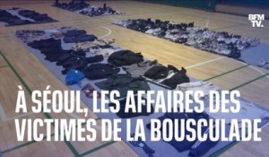 À Séoul, les affaires des victimes de la bousculade de samedi dernier rassemblées dans un gymnase