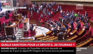 Regardez ce moment historique dans la vie de l'Assemblée Nationale, quand les députés votent la censure avec exclusion temporaire du député RN, Grégoire de Fournas