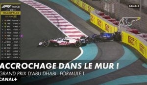 L'accrochage entre Schumacher et Latifi qui se termine dans le mur - Grand Prix d'Abu Dhabi - F1