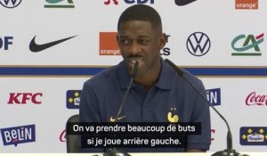France - Dembélé : "On va prendre beaucoup de buts si je joue arrière gauche"