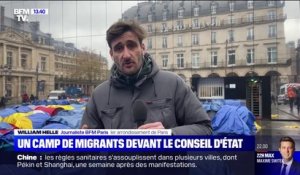 Des migrants installés devant le Conseil d'État pour demander des hébergements d'urgence