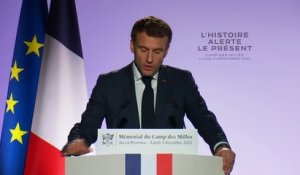 Emmanuel Macron au Camp des Milles: "Seul l’enseignement peut briser la répétition de la tragédie qui a eu lieu ici"