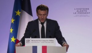 Emmanuel Macron au mémorial du Camp des Milles: "Notre nation doit être la voix de l’humanisme, de l’État de droit, du refus de la haine"