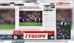 La FIFA rejette la réclamation après le but de Griezmann annulé contre la Tunisie - Foot - CM 2022