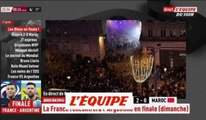 La liesse sur les Champs-Elysées après la qualification pour la finale - Foot - CM 2022 - Bleus