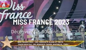 Miss France 2023 : Une candidate glisse et chute  façon ridicule, une séquence passée inaperçue, vid