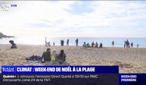 Avec le beau temps, certains Français passent le week-end de Noël à la plage
