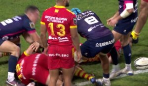 TOP 14 - Essai de Louis CARBONEL (MHR) - Montpellier Hérault Rugby - USA Perpignan - Saison 2022:2023