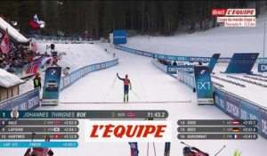 Fillon Maillet deuxième derrière Johannes Boe - Biathlon - CM - Poursuite