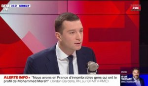Pour Jordan Bardella, les syndicats "sont les complices du saccage social, de la guerre sociale qu'est en train de mener Emmanuel Macron au peuple français"