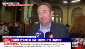 Laurent Escure (Unsa) sur les retraites: "Cette majorité fait fausse route et doit revenir en arrière"