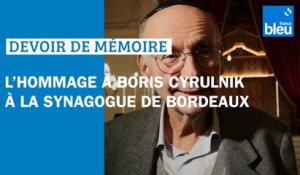 Rafle du 10 janvier 1944 à Bordeaux : l'hommage à Boris Cyrulnik à la synagogue