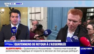 "J'exerce mon travail de parlementaire, j'accepte et respecte la décision de mon groupe politique": Adrien Quatennens de retour à l'Assemblée après sa condamnation