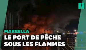 Une centaine de bateaux brûlent dans un incendie à Marbella