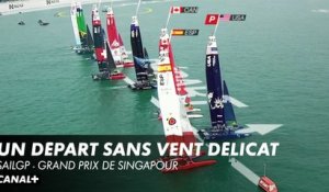 Pas facile un départ sans vent  - Grand prix de Singapour SailGP