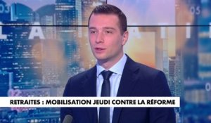 Jordan Bardella : «On ne peut pas descendre dans la rue marcher comme un Tartuffe après avoir voté et appelé à voter Emmanuel Macron»