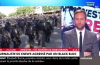 Manifestation contre la réforme des retraites: Un journaliste de CNews violemment agressé par un black-bloc dans le cortège parisien