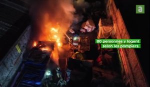Incendie dans un camp de fortune au quai des Matériaux à Bruxelles