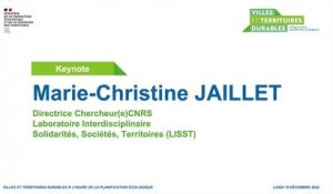 Keynote de Marie-Christine Jaillet - Séminaire "Ville et territoires durables / Habiter la France de demain"