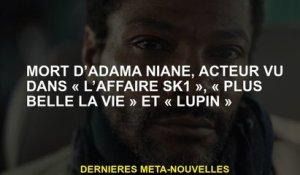 Mort d'Adama Niane, acteur vu dans "The Sk1 Affair", "plus Belle La Vie" et "Lupin"