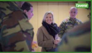 La ministre de la Défense Ludivine Dedonder en visite au Camp Général Bastin de Stockem
