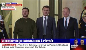 Volodymyr Zelensky accueilli par Emmanuel Macron à l’Élysée