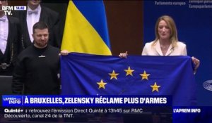 Invité surprise du Conseil Européen, le président ukrainien Volodymyr Zelensky réclame plus d'armes