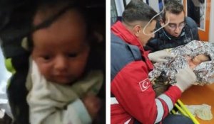 Sauvetage miraculeux d'un bébé de 10 jours et de sa mère, bloqués pendant 90 heures sous des décombres en Turquie