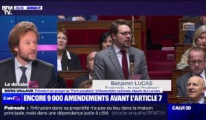 Boris Vallaud, président du groupe PS à l'Assemblée: "Je souhaite que nous puissions débattre de l'article 7" qui prévoit le report de l'âge légal à 64 ans