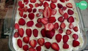 Tiramisu aux fraises et aux sablés