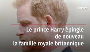 Le prince Harry épingle de nouveau la famille royale britannique