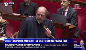 ÉDITO - Les deux bras d'honneur d'Éric Dupond-Moretti à l'Assemblée nationale, "un retour de karma pour le gouvernement"
