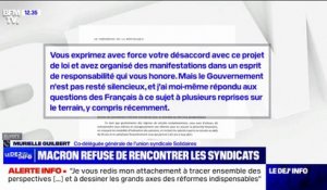 Emmanuel Macron refuse de recevoir les syndicats: "Ce type d'attitude peut susciter encore plus de colère", estime Murielle Guilbert (union syndicale Solidaires)