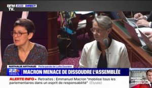 Pour Nathalie Arthaud, l'adoption de la réforme des retraites serait un "bras d'honneur à 40 millions de travailleurs"