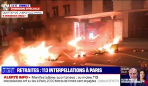 Paris: des feux de poubelles allumés rue du Faubourg-Saint-Antoine