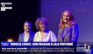 Le passage à Lille de l'actrice Marcia Cross perturbé par des manifestants contre la réforme des retraites