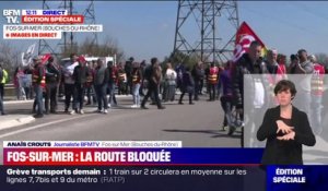 Retraites: environ 200 manifestants devant le dépôt pétrolier de Fos-sur-Mer