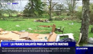 Tempête Mathis: des gros dégâts constatés à Buzançais (Indre) après le passage d'une tornade